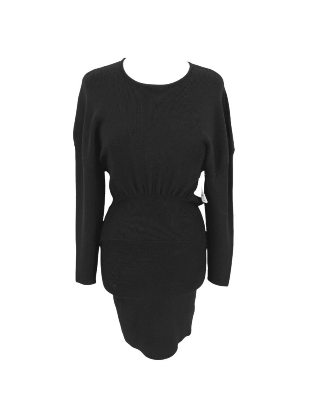 7 For All Mankind Split Back Dress Knit Mid Length Dress Black Size XS NWOT